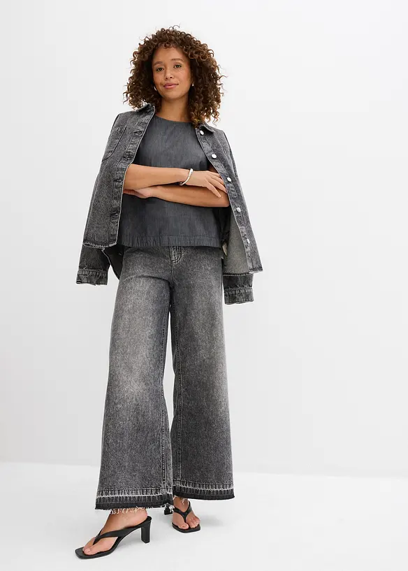 Top in jeans di cotone biologico, bonprix