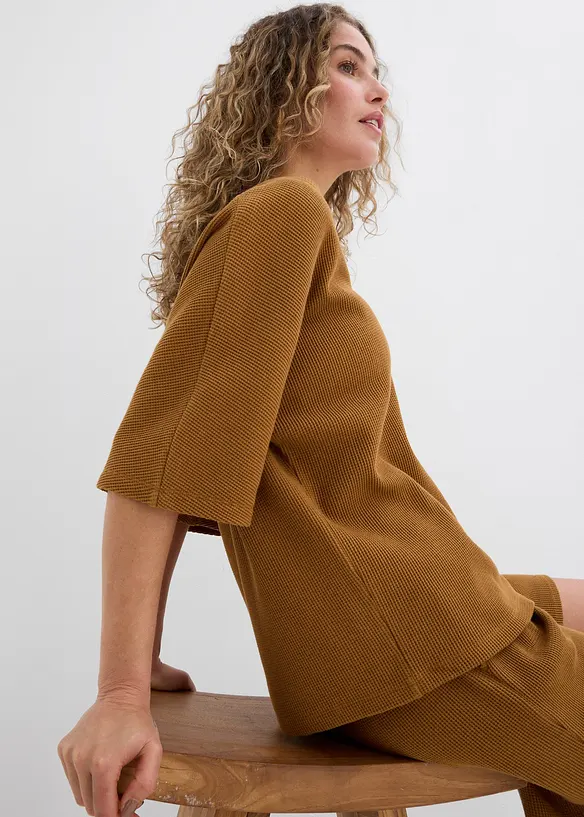 Maglia in puro cotone a trama operata, bonprix