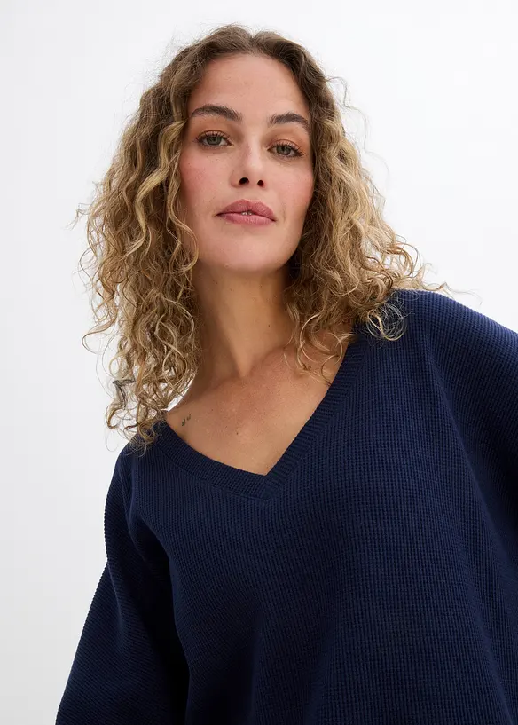 Maglia in puro cotone a trama operata, bonprix
