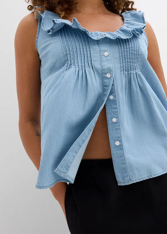 Top in jeans di cotone biologico, bonprix