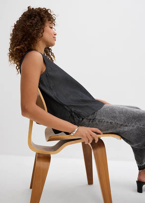 Top in jeans di cotone biologico, bonprix