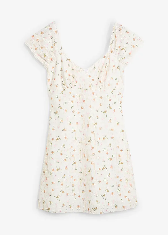 Abito in pizzo con stampa floreale, bonprix
