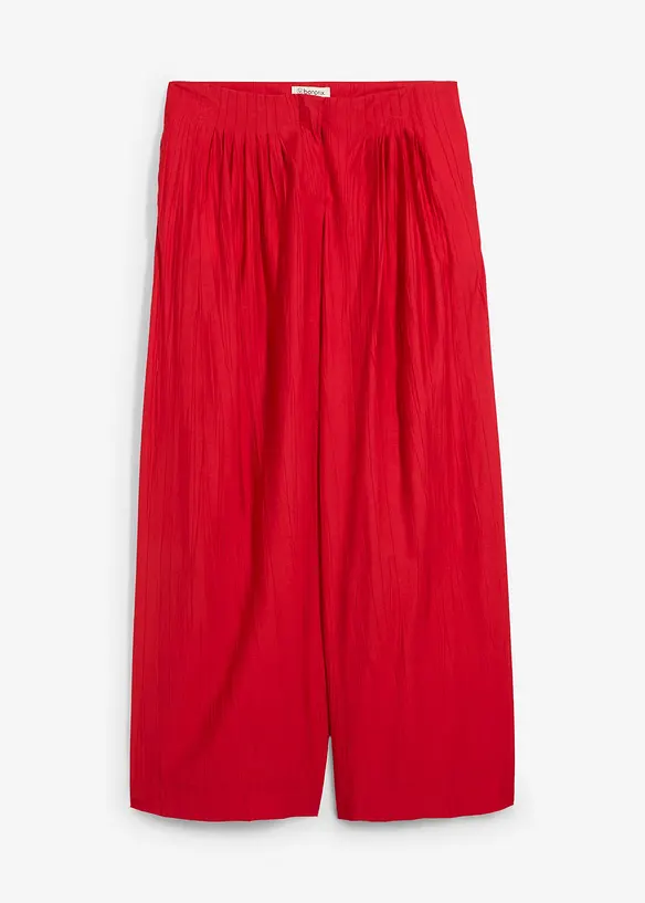 Pantaloni a palazzo in misto viscosa strutturato effetto crinkle, bonprix