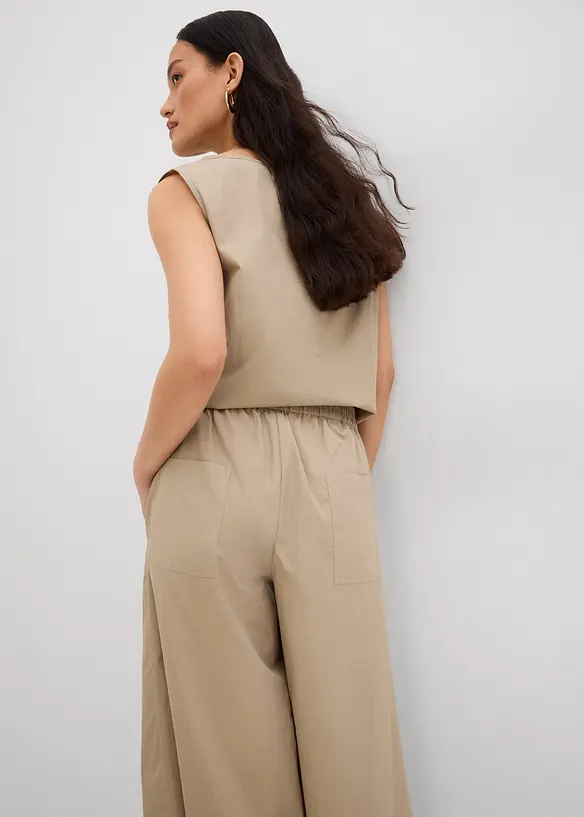 Pantaloni culotte ampi in puro cotone, bonprix