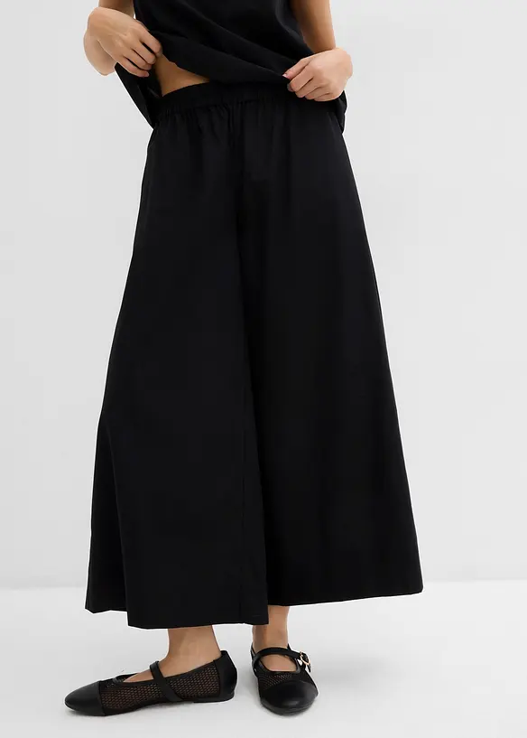 Pantaloni culotte ampi in puro cotone, bonprix