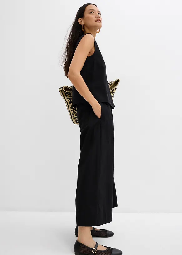 Pantaloni culotte ampi in puro cotone, bonprix