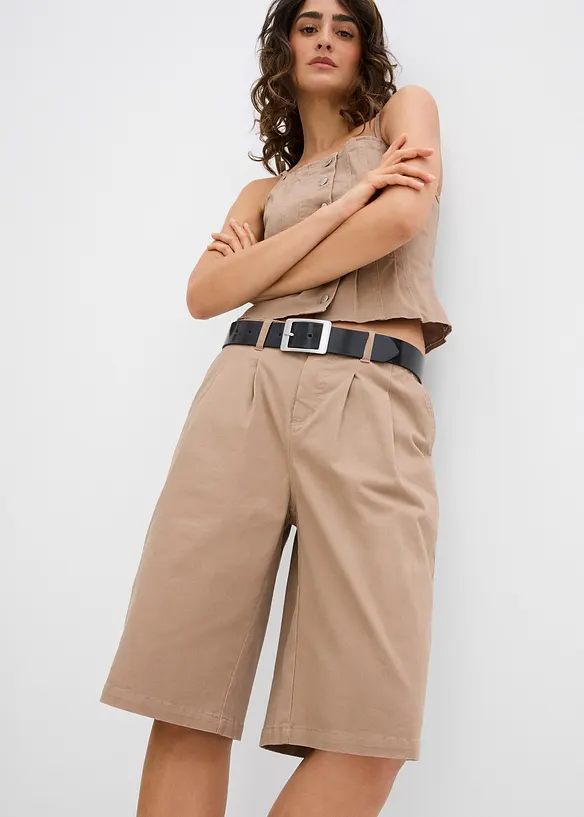 Bermuda lunghi in misto cotone elasticizzato, bonprix