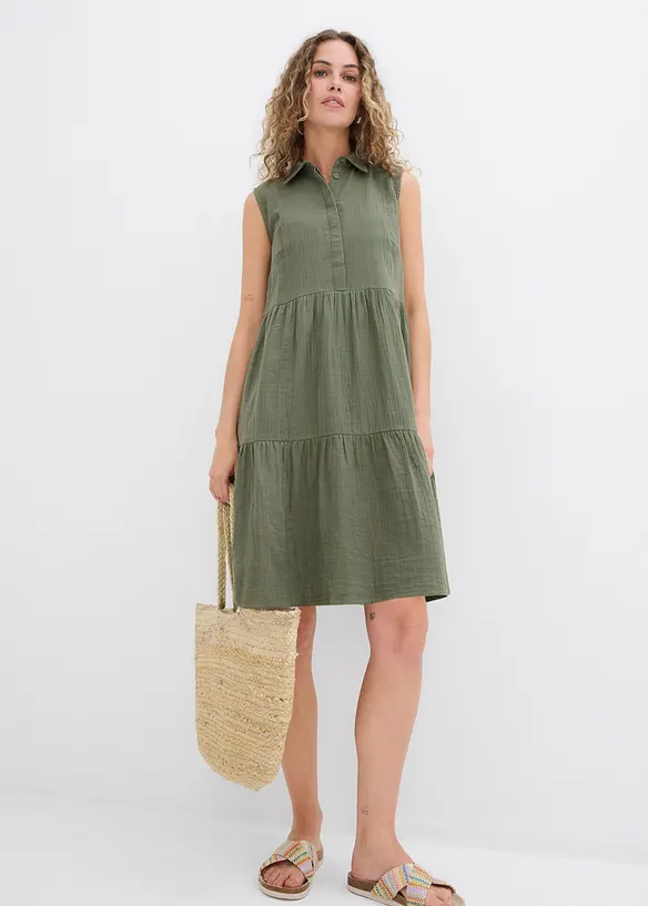 Abito tunica in vaporosa mussola, bonprix