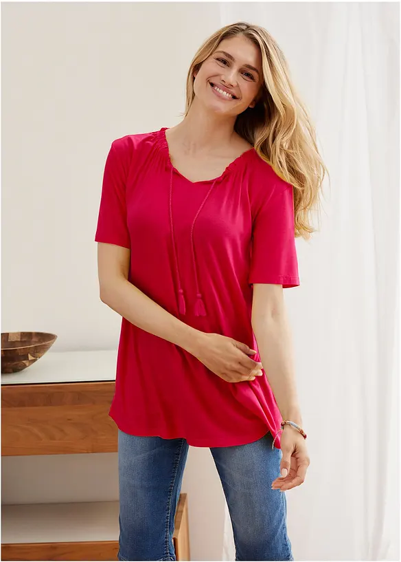 Maglia lunga in misto viscosa, bonprix