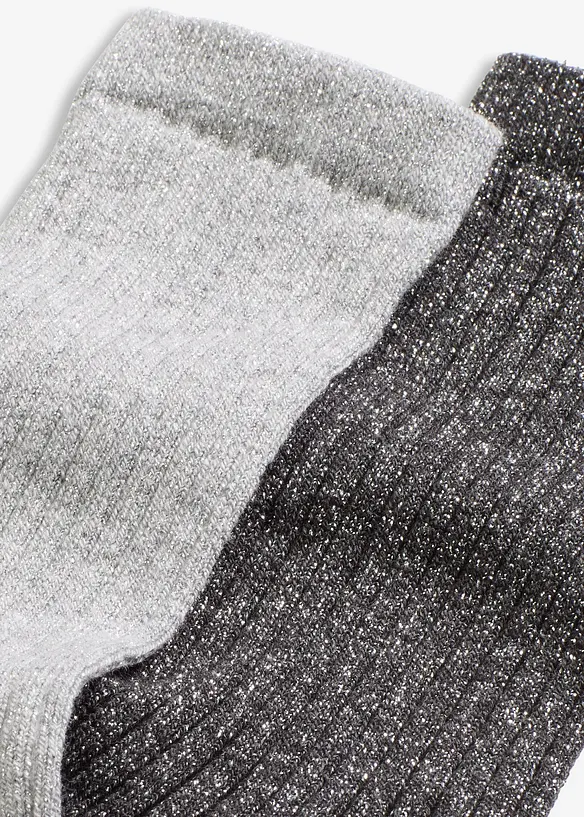 Calzini con cotone biologico e lurex (pacco da 2), bonprix
