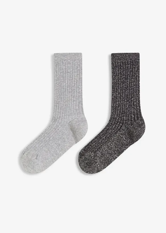 Calzini con cotone biologico e lurex (pacco da 2), bonprix