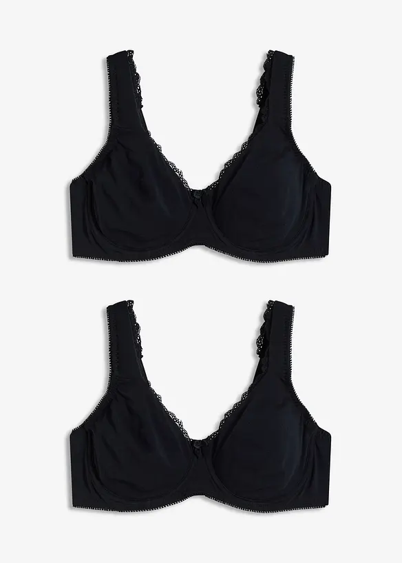 Reggiseno t-shirt minimizer con ferretto e cotone biologico (pacco da 2), bonprix