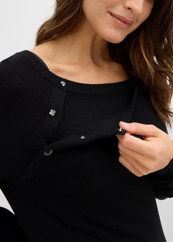 Maglione prémaman / da allattamento 2 in 1 in filato fine, bonprix