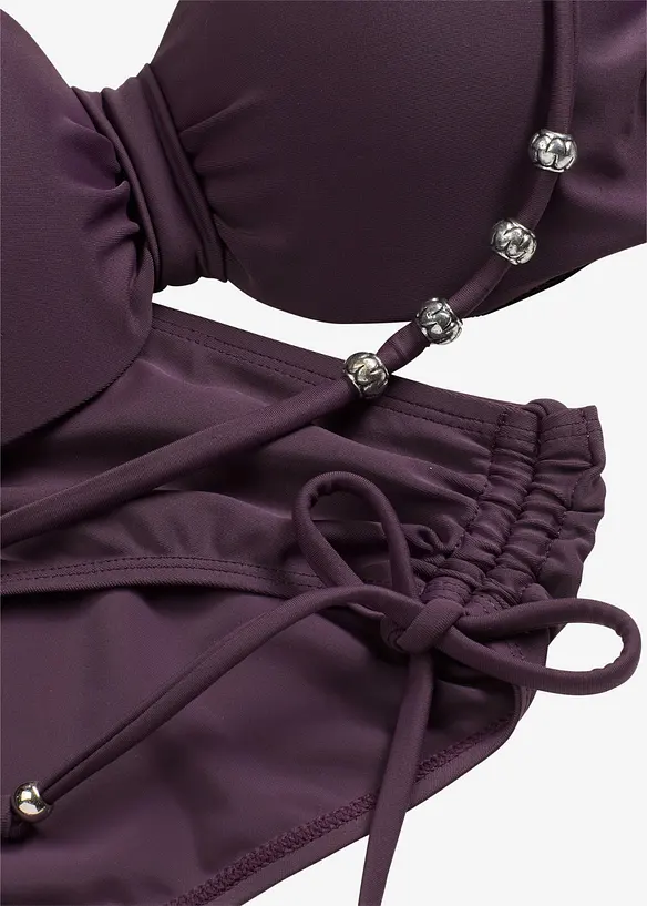 Bikini a balconcino con spalline aggiuntive da legare al collo (set 2 pezzi), bonprix