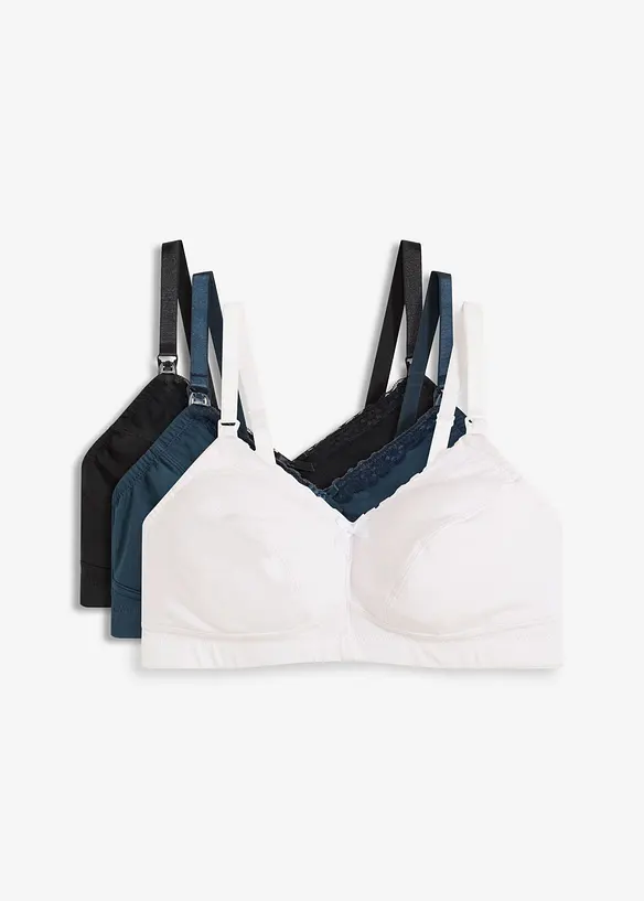 Reggiseno allattamento senza ferretto con cotone biologico (pacco da 3), bonprix