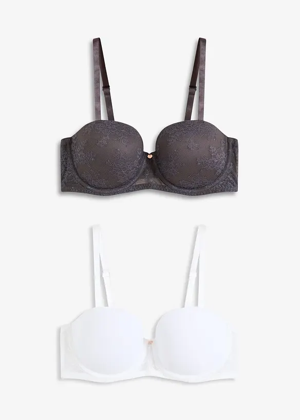 Reggiseno a balconcino con pizzo delicato (pacco da 2), bonprix