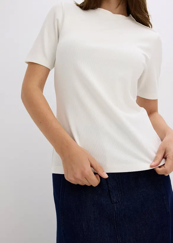 Maglia a costine in soffice misto viscosa, bonprix