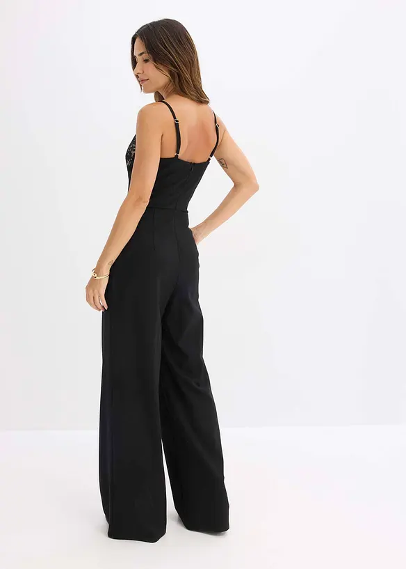 Tuta elegante in jersey con pizzo, bonprix
