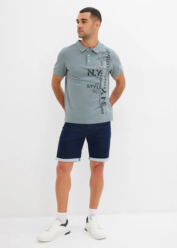 Polo a maniche corte in piquet di puro cotone, slim fit, bonprix
