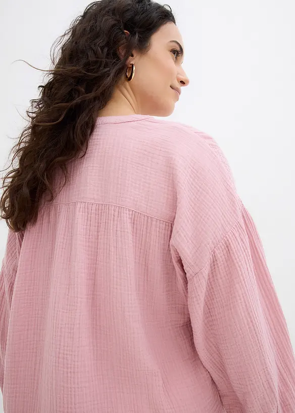 Blusa oversize in mussola di cotone, bonprix