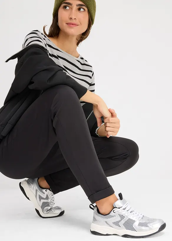 Pantaloni chino in tessuto effetto neoprene, bonprix