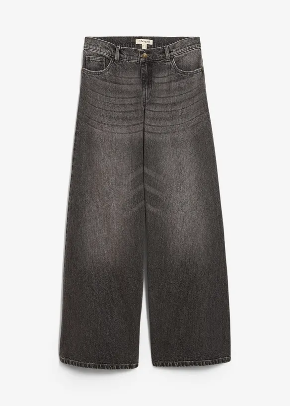 Jeans wide leg, vita media, bonprix