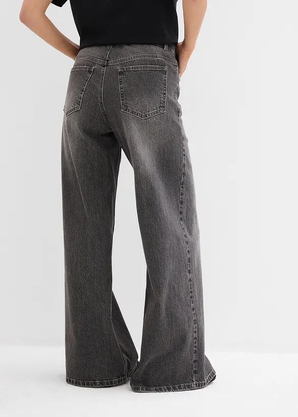 Jeans wide leg, vita media, bonprix