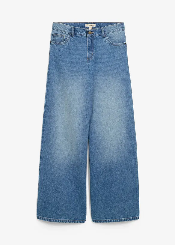Jeans wide leg, vita media, bonprix