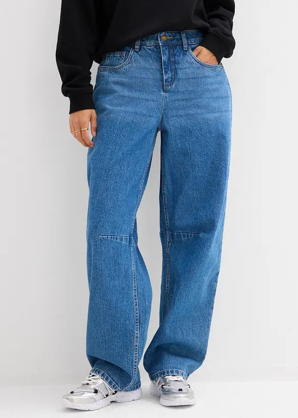 Jeans barrel, vita media, bonprix