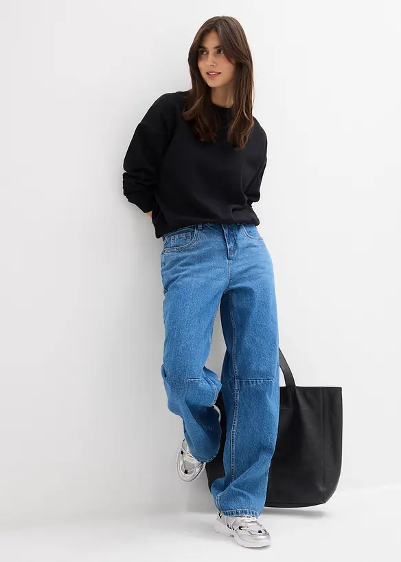 Jeans barrel, vita media, bonprix