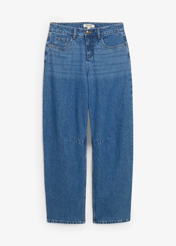 Jeans barrel, vita media, bonprix