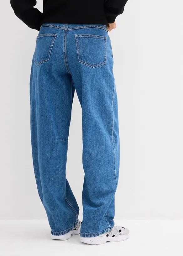 Jeans barrel, vita media, bonprix