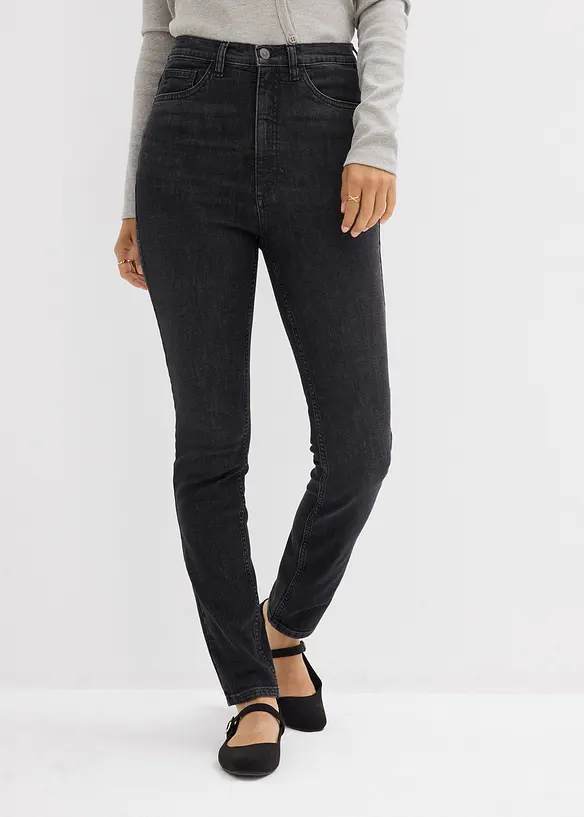 Jeans skinny cropped, vita alta, bonprix
