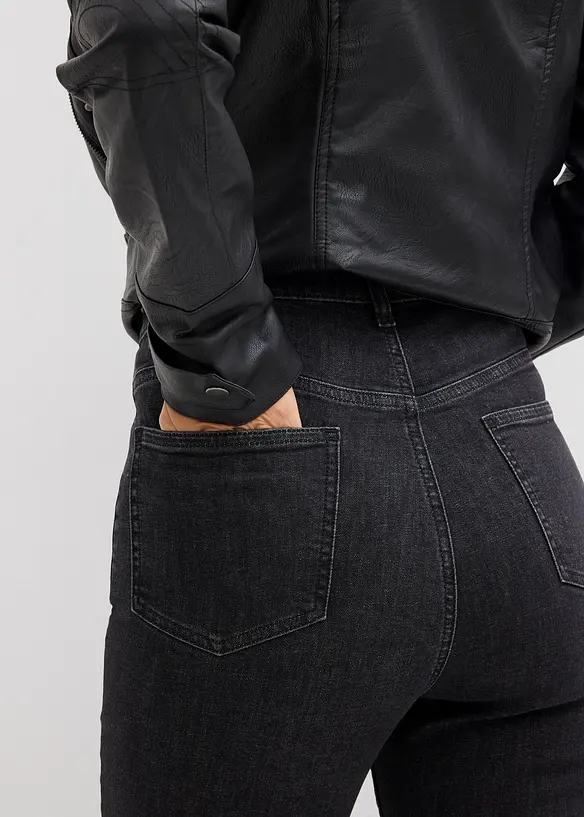 Jeans skinny cropped, vita alta, bonprix