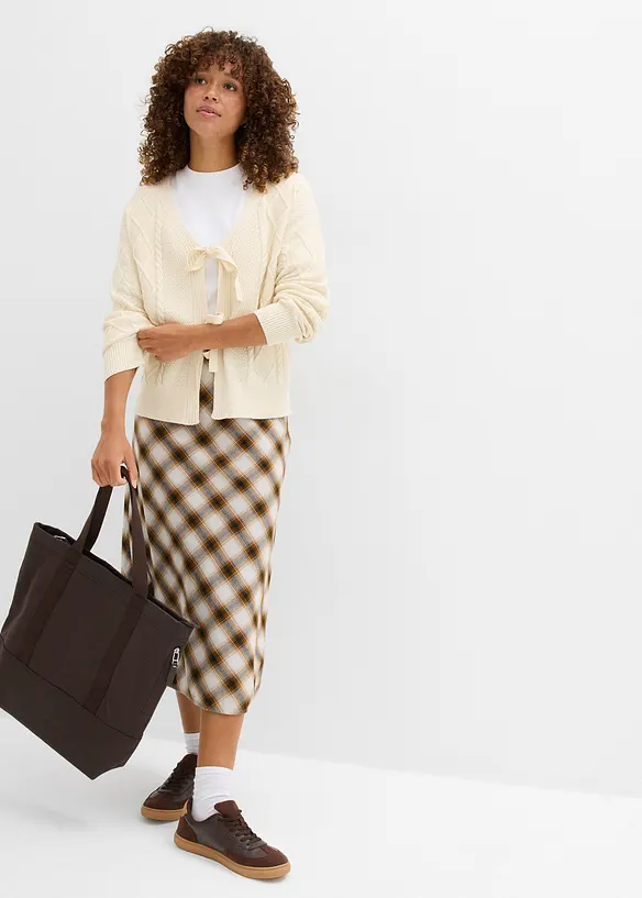 Cardigan di maglia con laccetti, bonprix