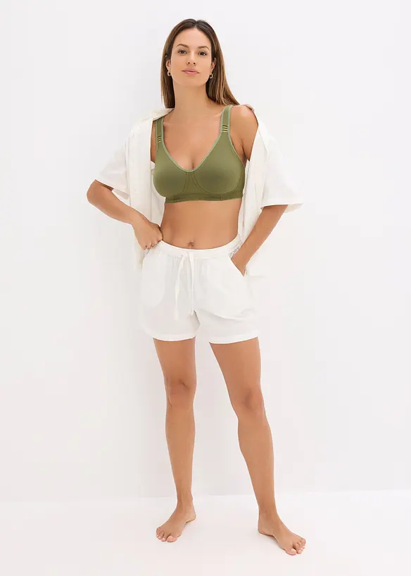 Reggiseno t-shirt senza ferretto con cotone (pacco da 2), bonprix