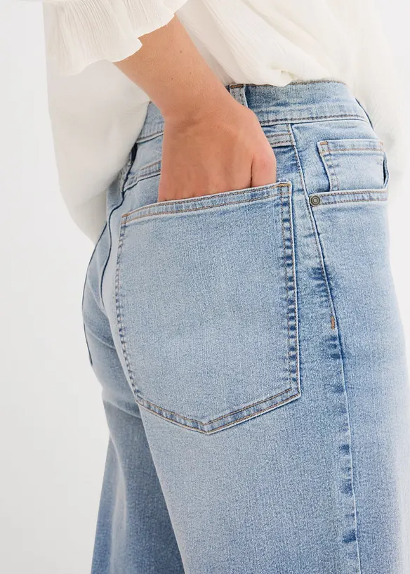 Jeans wide leg a vita alta, bonprix