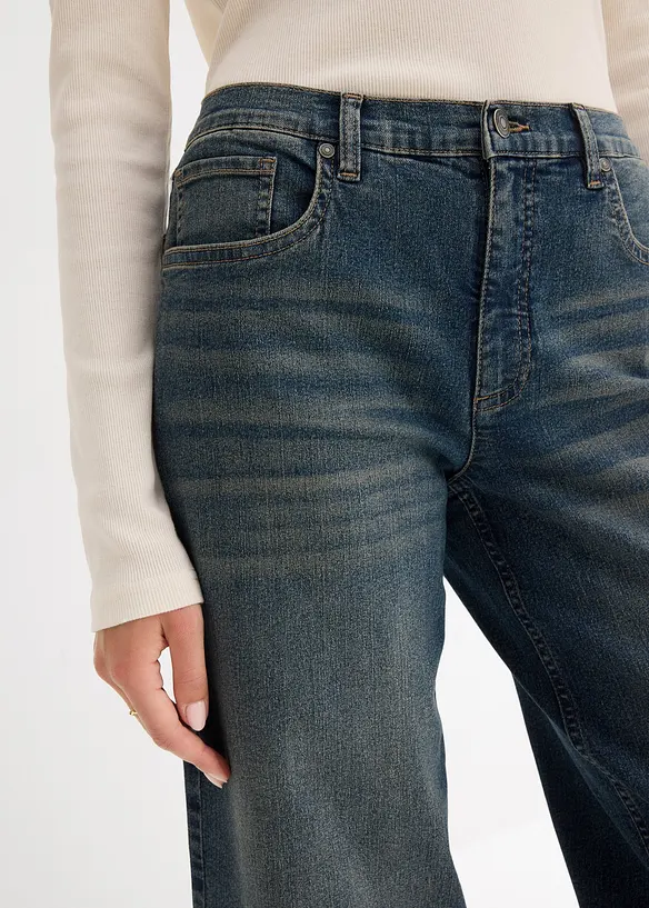 Jeans wide leg a vita alta, bonprix