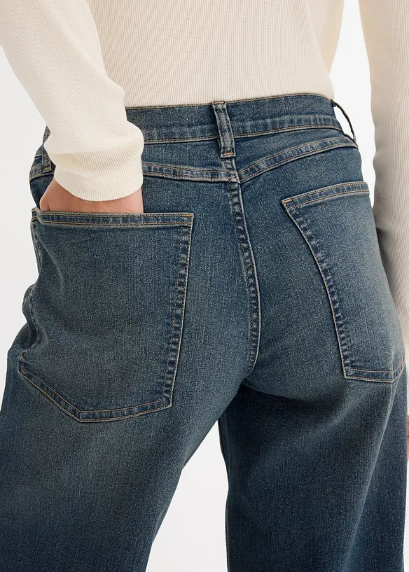 Jeans wide leg a vita alta, bonprix