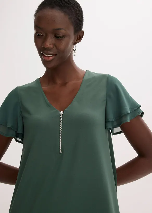 Abito in maglina con maniche di chiffon, bonprix