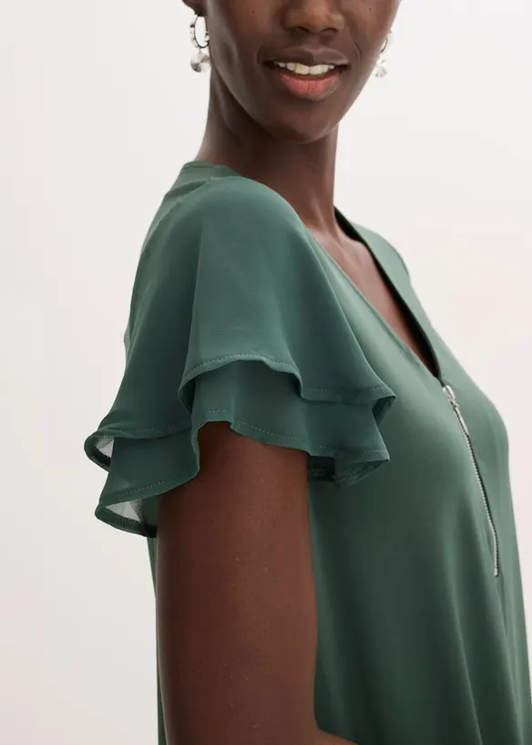 Abito in maglina con maniche di chiffon, bonprix