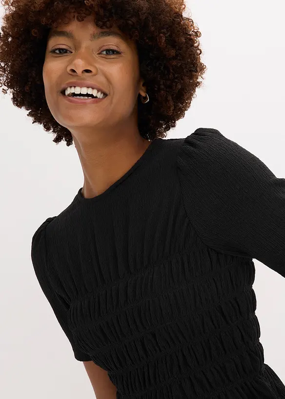 Maglia con lavorazione smock, bonprix