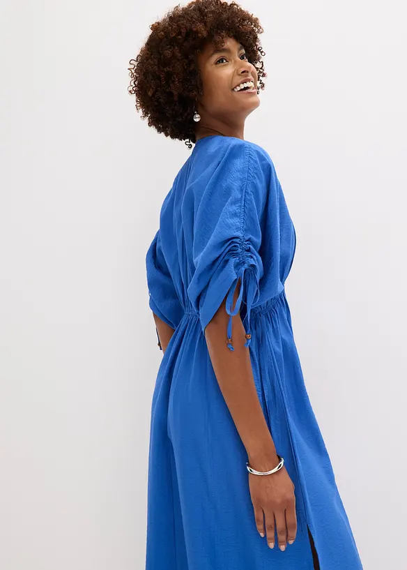 Abito lungo in tessuto a trama operata con maniche ampie, bonprix