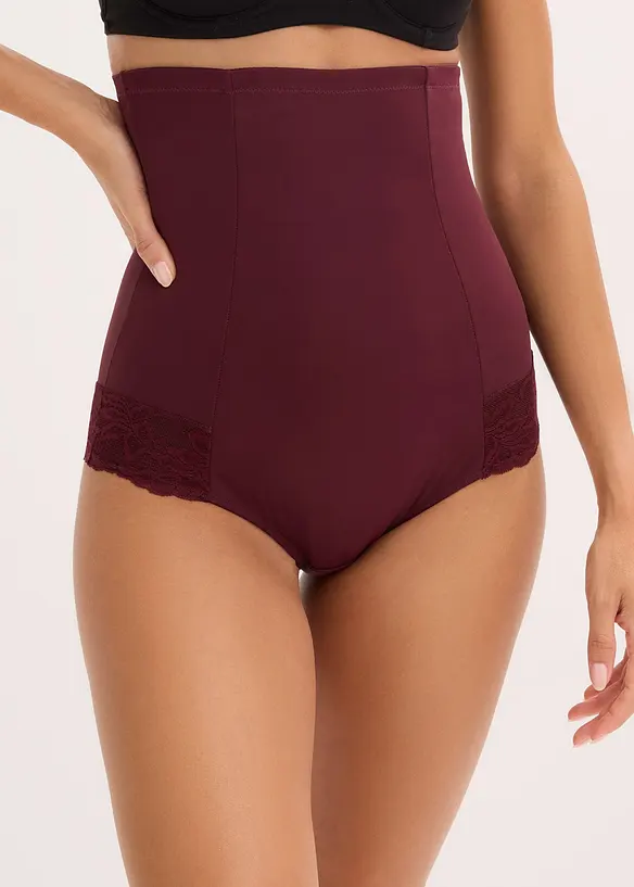 Culotte contenitiva a vita alta con pizzo ed effetto modellante forte, bonprix