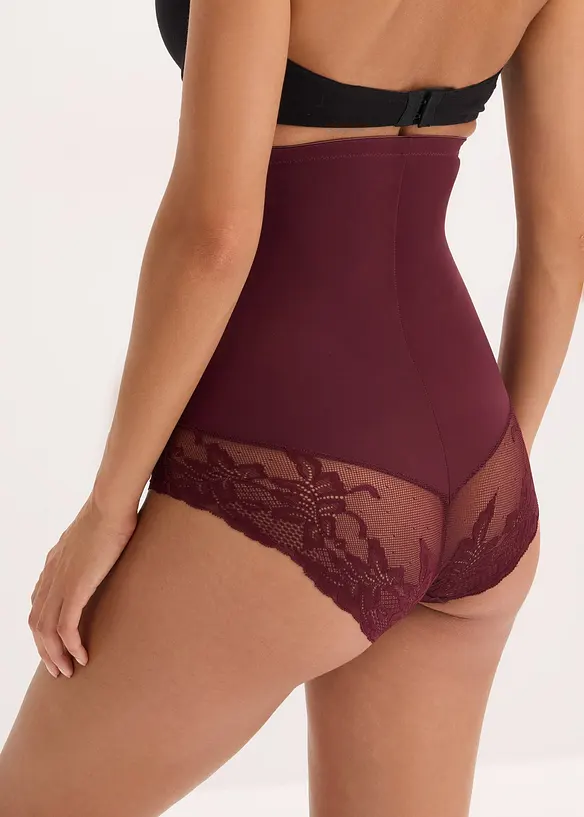 Culotte contenitiva a vita alta con pizzo ed effetto modellante forte, bonprix
