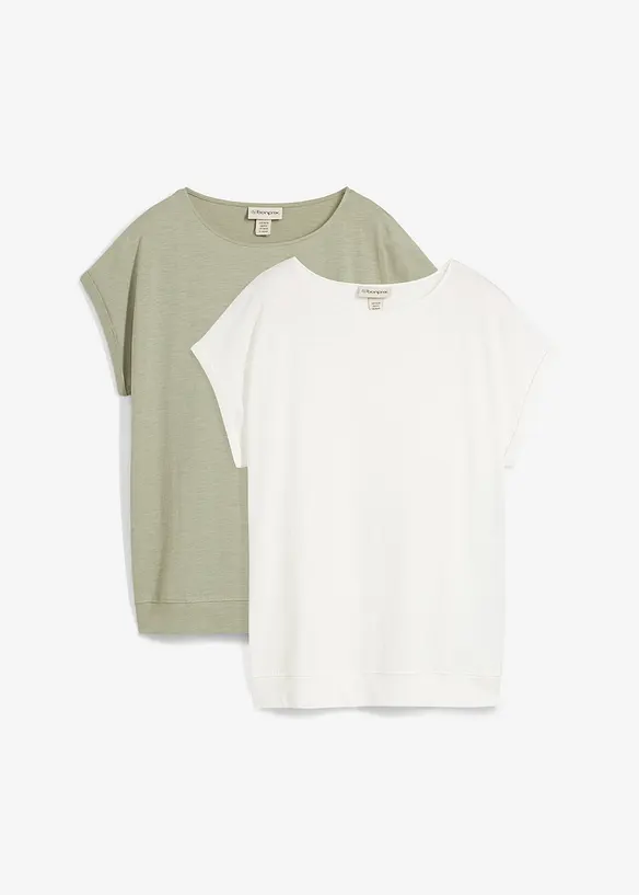 T-shirt in puro cotone biologico (pacco da 2), bonprix