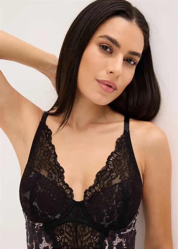 Body con reggiseno con coppe preformate integrato, bonprix