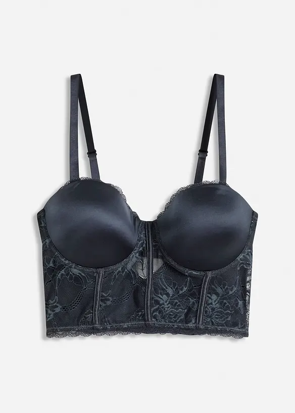 Reggiseno a balconcino con pizzo cigliato ed effetto lucido, bonprix