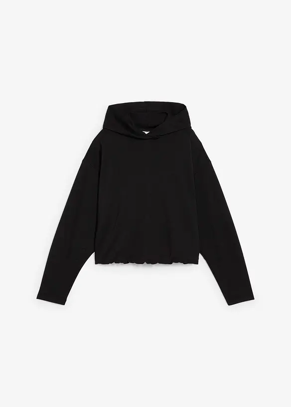 Felpa con cappuccio in misto viscosa leggermente lucido, bonprix