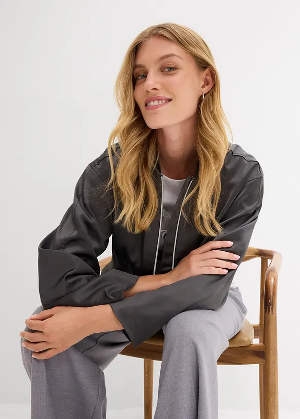 Bomber leggero in misto viscosa lucido, bonprix